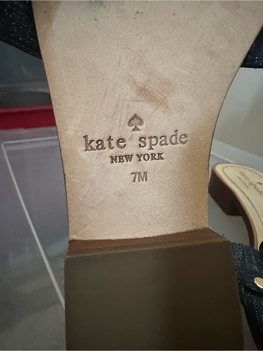 Kate Spade Brie Kiltie Denim Slides